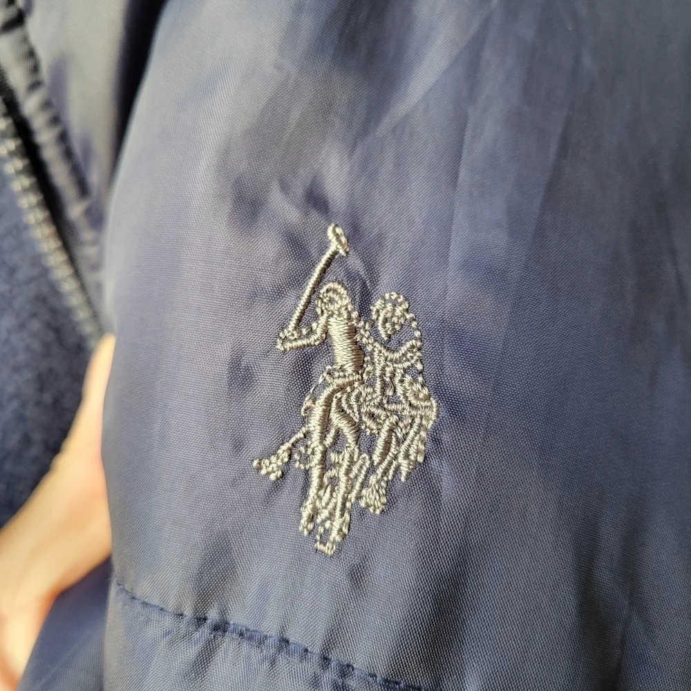 Boy's Navy Blue Solid Full zip No hood Puffer Jacket from U.S. Polo Assn.18/20